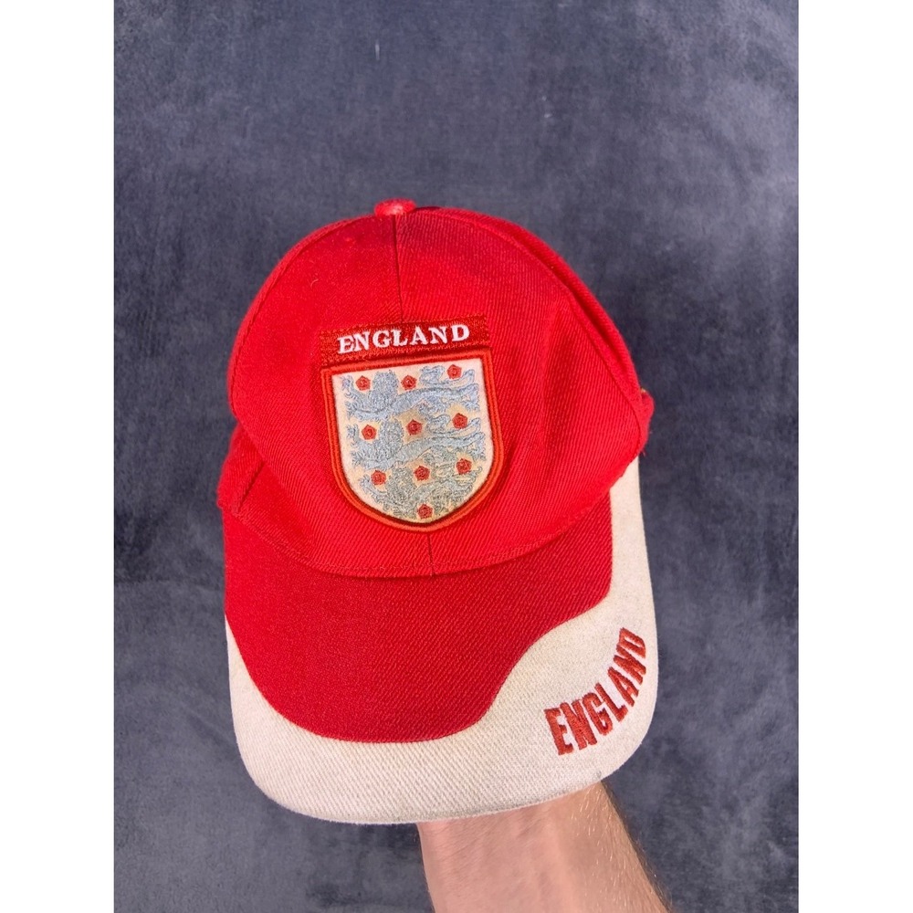 World Soccer Three Lions Crest Hat England‎ Football Cap Adjustable Red Cotton